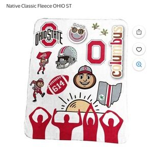 NWT Ohio State Fleece oversized plush throw Blanket